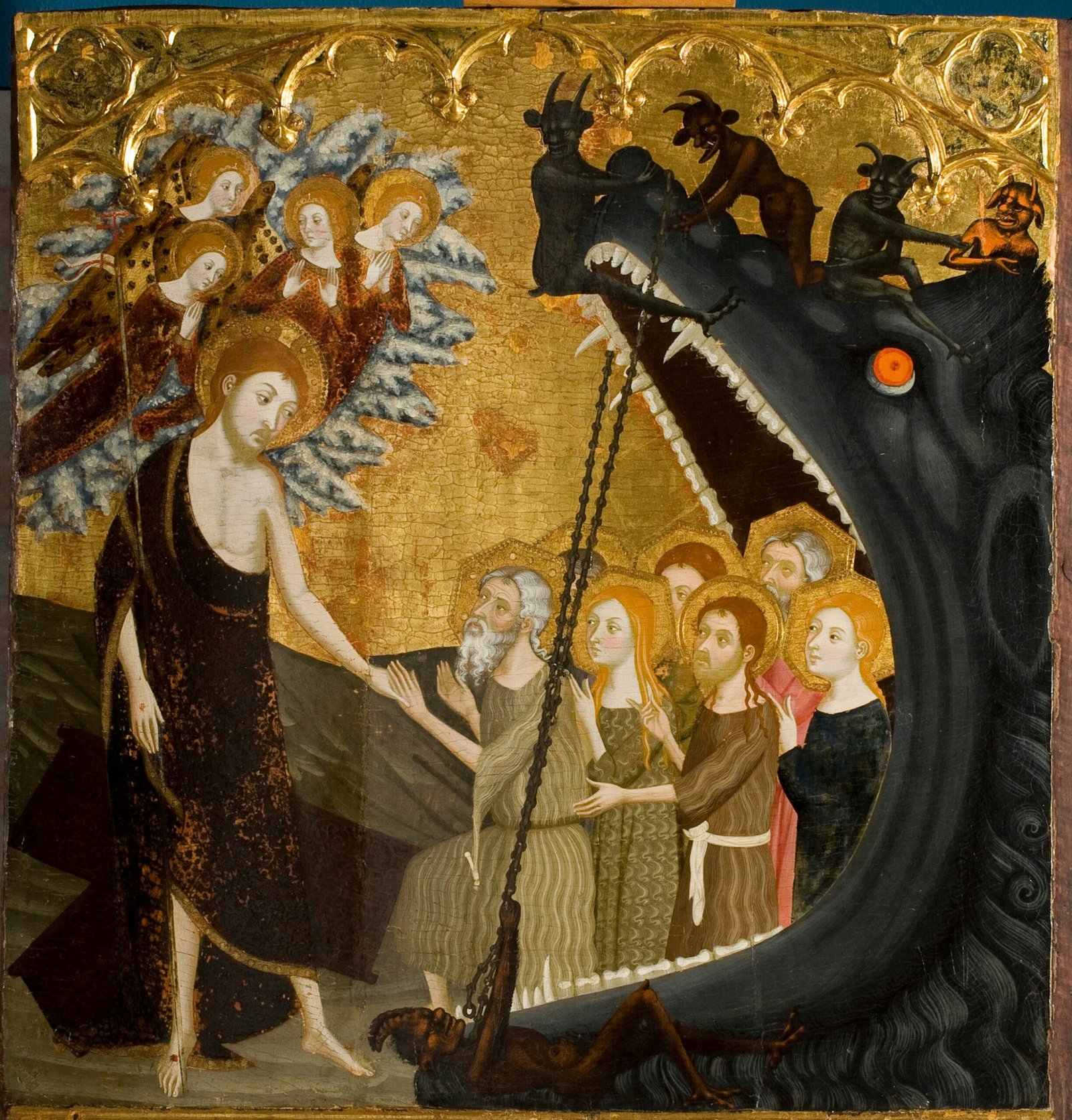 Jesús rescata de los Limbos o Infiernos en su resurrección. (Rapto, pozo, espiral, tubería, pasillo, limbo)