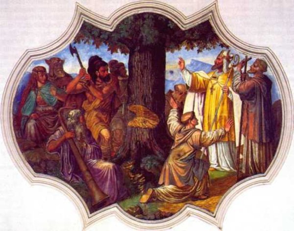 San Bonifacio y el pagano árbol.