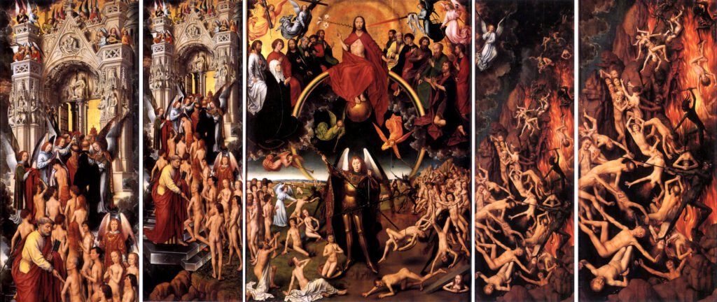 El Juicio Final de-B. Hans Memling (1466-1473) Collage. (21/9). Ultrawide. Panorámico. Anamórfico. 21:9.