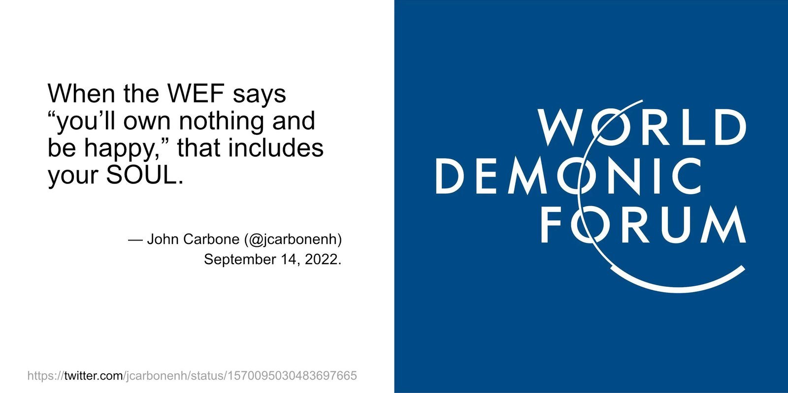 @jcarbonenh - FEM, WEF, Foro Económico Mundial, Great reset, alma.