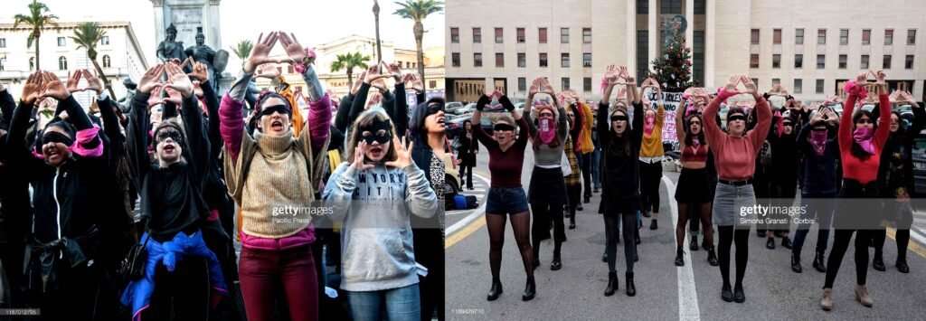 Feminismo es masonería (Mudra o signo masónico del triángulo, Merkel)