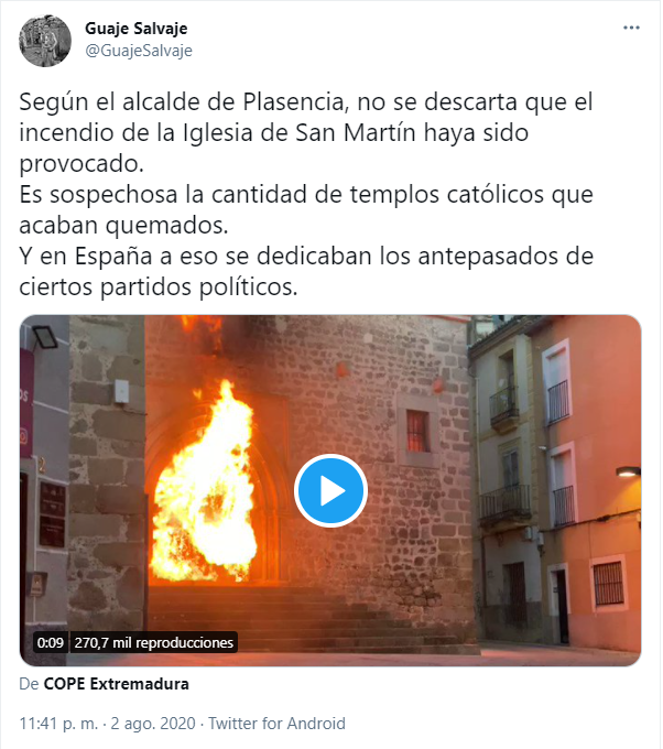 https://x.com/1churchburning --- Iglesias incendiadas, Church burning.