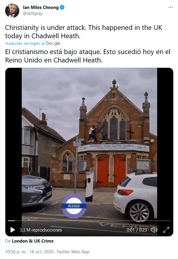 https://x.com/1churchburning --- Iglesias incendiadas, Church burning.