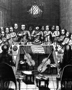 Ilustraciones sobre masonería. Logia.