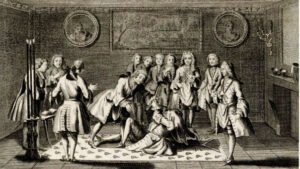 Ilustraciones sobre masonería. Logia.