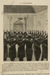 Ilustraciones sobre masonería. Logia.