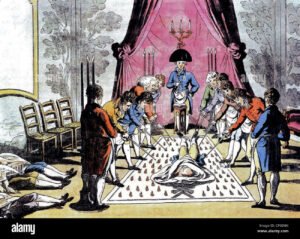 Ilustraciones sobre masonería. Logia.