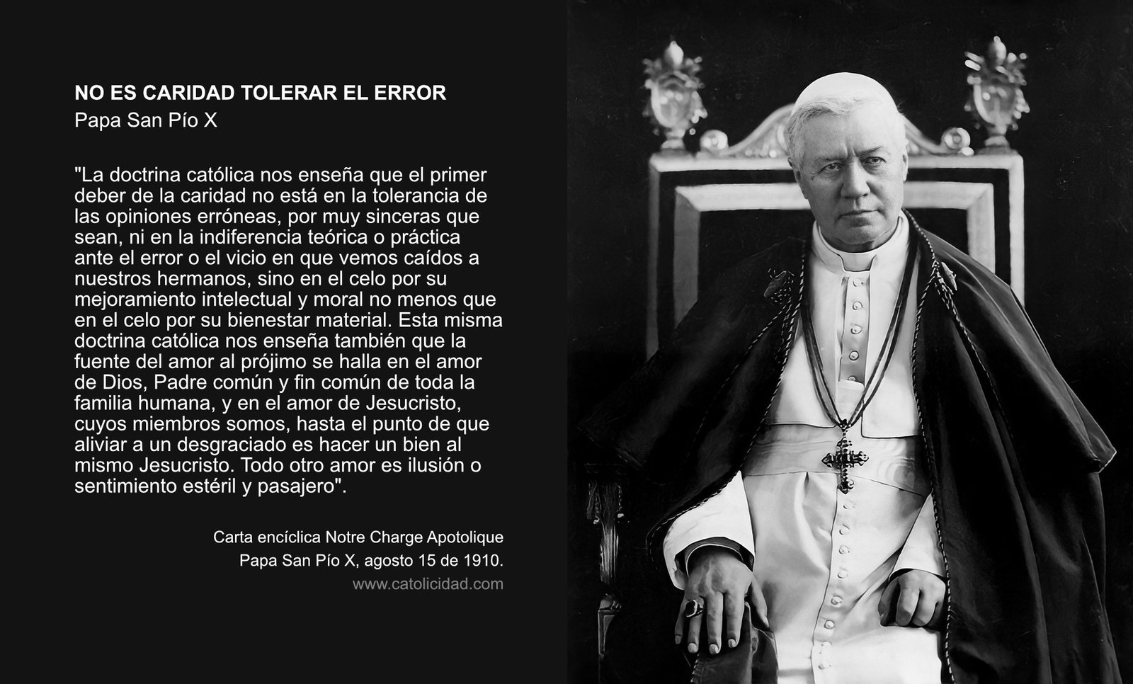 Tolerancia. Error. La tolerancia no es un valor cristiano. No mentir o la castidad sí son valores cristianos.